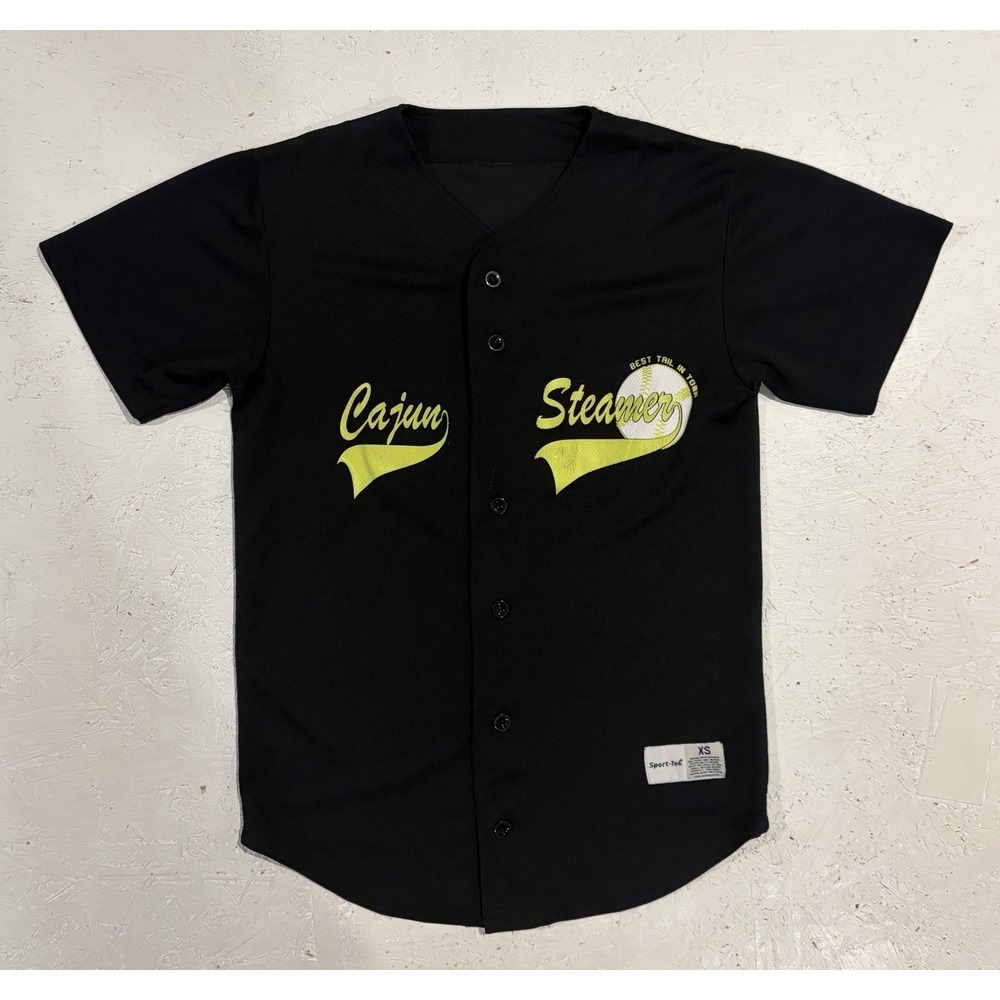 Vintage Cajun Steamers Baseball Jersey Best Tail In Town Mens XS Black